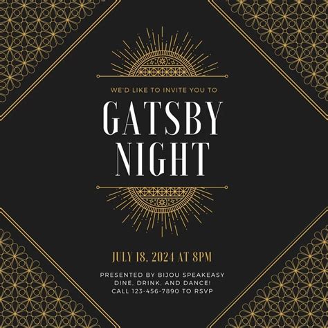 Great Gatsby Invitations Online Free