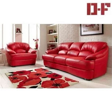 Red Leather Sofa Set at Rs 45999/piece | Designer Sofa Sets in ...