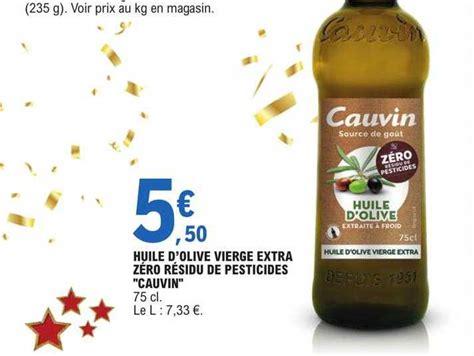 Promo Huile D Olive Vierge Extra Z Ro R Sidu De Pesticides Cauvin