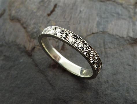 Custom Hand Engraved Sterling Silver Ring