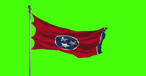 Tennessee State Flag Waving On Chroma Key Background Unites States Of America Footage Usa Flag