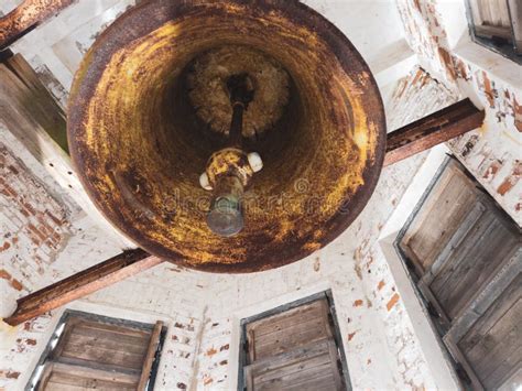 Church Bell Inside The Old Bell Tower Abandoned Belfry Stock Image