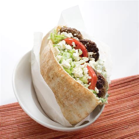 Greek Style Lamb Pita Sandwiches With Tzatziki Sauce—gyros Recipe