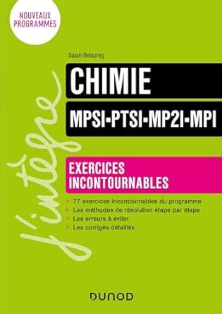 Amazon Fr Chimie Exercices Incontournables Mpsi Ptsi Mp I Mpi