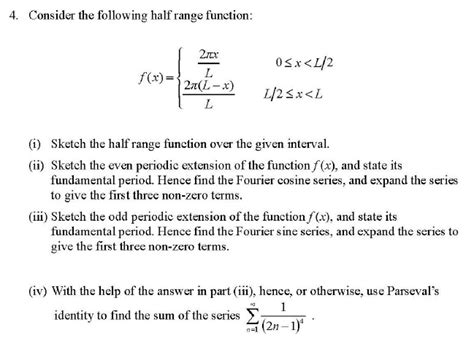 Consider The Following Half Range Function F X 2 Chegg