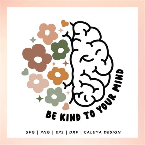 Floral Brain Svg Mental Health Matters Brain Svg Womens Health Svg Be