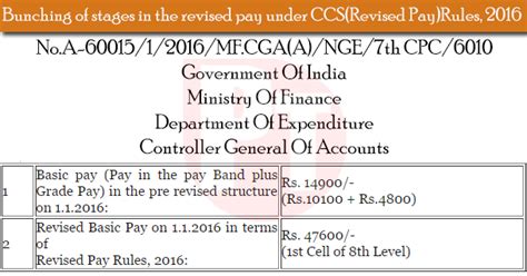 7th Pay Commission Bunching Of Stages In The Revised Pay Structure