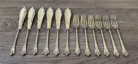 Set Solid Silver Fish Knives And Forks Albany Pattern Chester