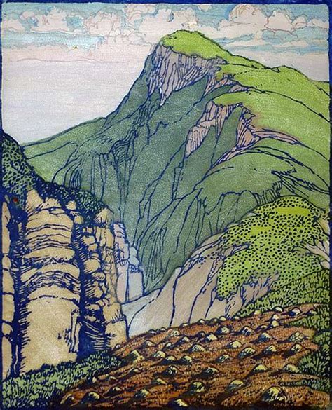 South Mountain Color Block Print By Frances Gearhart Woodblock And