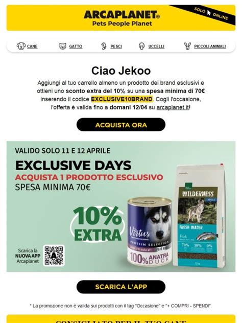 Arcaplanet Sconto Extra Sulla Tua Spesa Jekoo