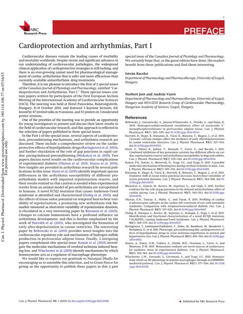 Pdf Cardioprotection And Arrhythmias Part I