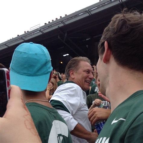 Tom Izzo in the student section at the game day!! #msu #spartans #gogreen #football #izzo # ...