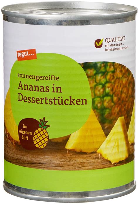 Tegut Ananas St Cke In Saft L Amazon De Lebensmittel Getr Nke