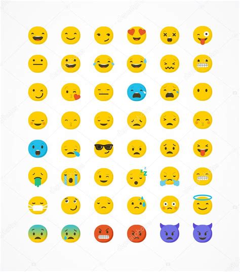 Conjunto de emoticonos emoji aislado sobre fondo blanco ilustración