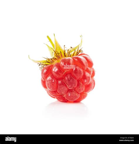 Ripe Red Raspberry Isolated On White Background Stock Photo Alamy