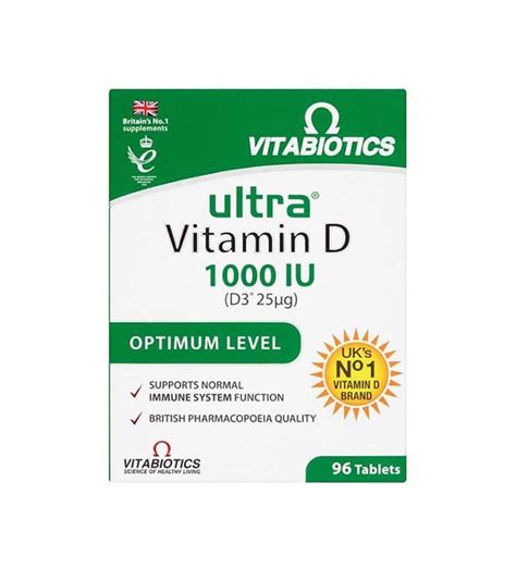 Vitabiotics Ultra Vitamin D 1000IU Optimum Level 96 Tablets Wealzin