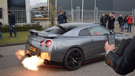 Nissan Gtr R Spitting Insane Flames Youtube