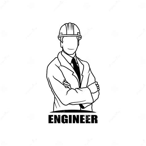 Vector Illustration Engineer Man Engineer Man Logo Stock Vector