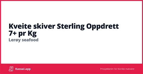 Kveite Skiver Sterling Oppdrett 7 Pr Kg Kassalapp