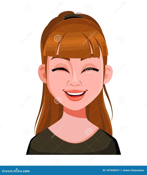 Expresión Facial De Una Linda Mujer Riendo Ilustración del Vector