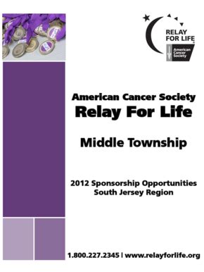 Fillable Online Relay Acsevents American Cancer Society Relay For Life