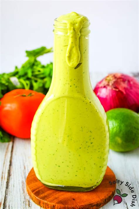 Avocado and Greek Yogurt Dressing with Cilantro Lime | SaltySideDish.com