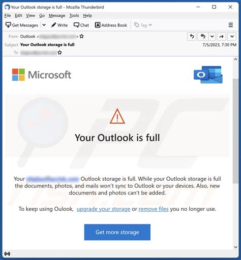 Your Outlook Is Full Email Scam Removal And Recovery Steps Updated