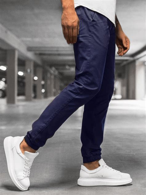 Pantalon Chino Jogger Homme Bleu Fonc Ozonee Jb Jp Ozonee