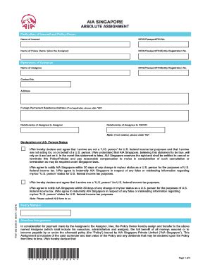 Fillable Online Absolute Assignment Form Aiacomsg Fax Email Print