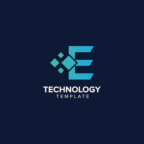 Premium Vector Alphabet Letter E Technology Logo Design Pixel Element