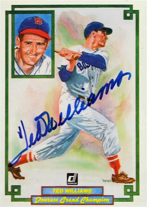 Lot Detail Ted Williams Signed Donruss Grand Champions Baseball Card