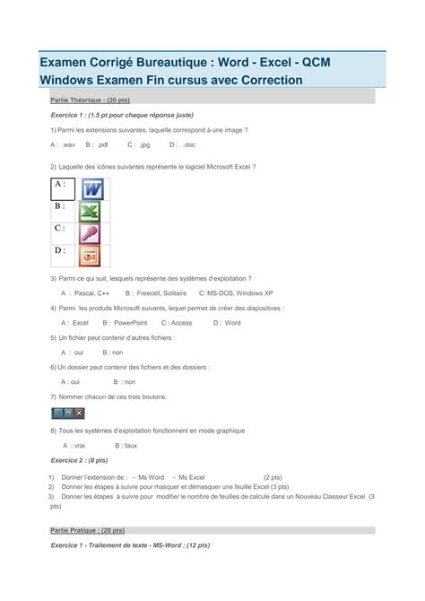 SOLUTION Examen Corrig De Bureautique Qcm Studypool