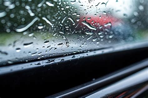 Premium AI Image | Rain wipers on car windshield up close