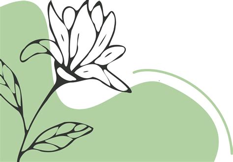 Hand Drawn Leaf Line Art With Aesthetic Shape Or Aesthetic Blob Simple