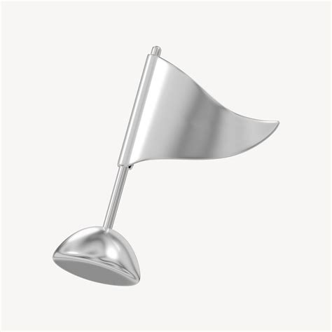 3d Silver Flag Element Digital Premium Photo Rawpixel