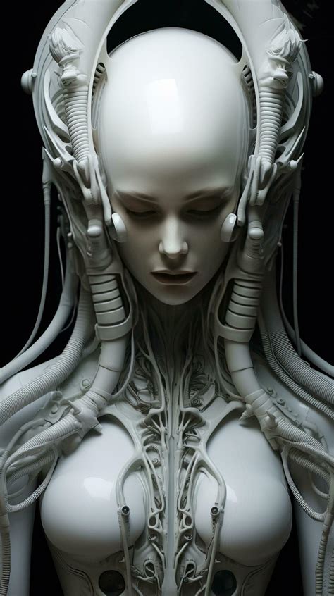 Beautiful white alien female robot, UFO. Generative AI 30712238 Stock ...