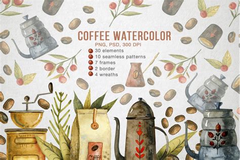 Coffee Illustrations Watercolor By By Anna Sokol Thehungryjpeg