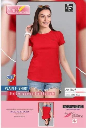 Half Sleeve Ladies Plain Round Neck T Shirt Casual Wear At Rs 137