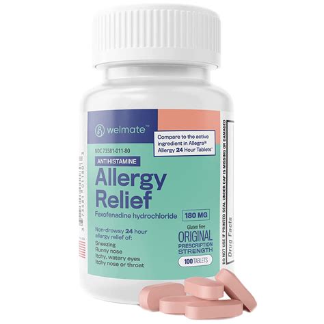 Welmate Allergy Relief Fexofenadine Hcl Mg Non Drowsy