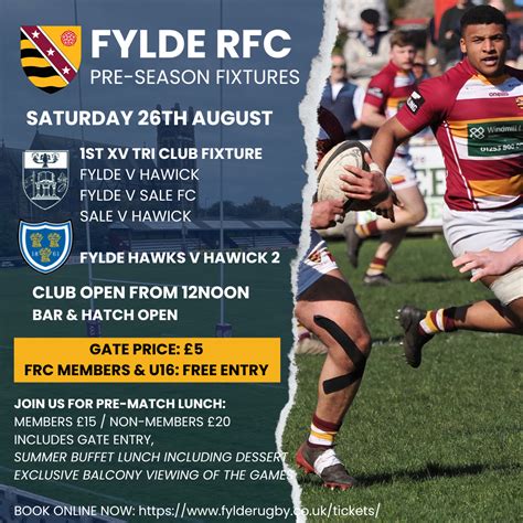 Fylde V Sale FC V Hawick Pre Season On 26th Aug Fylde Rugby Club