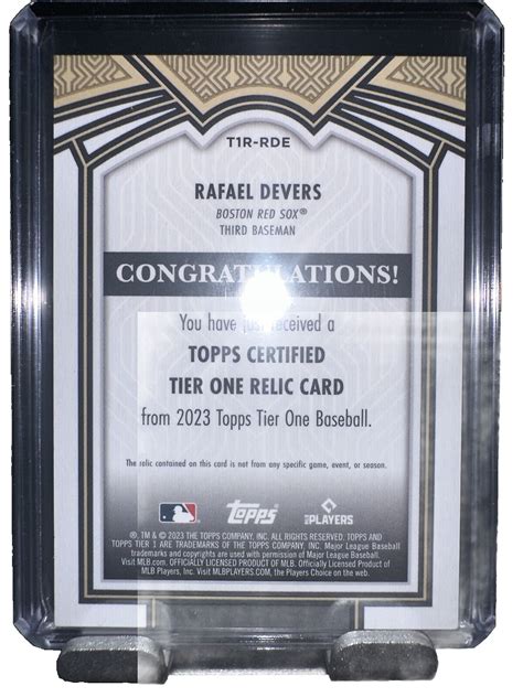 2023 Topps Tier One Rafael Devers Game Used Patch Relic 199 Boston Red