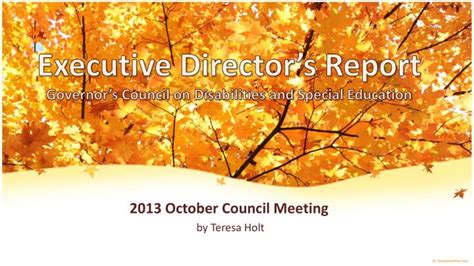 Ppt Executive Directors Report Governors Council On Disabilities