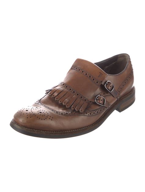 Tods Leather Lasercut Accents Monk Straps Brown Monk Straps Shoes Tod138059 The Realreal