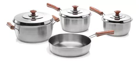 Set Bateria Cocina Gamuza Le Cheff Acero Inox Triple Fondo Env O Gratis