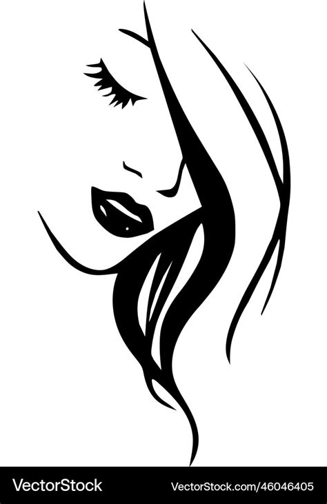 Face Of Pretty Woman Silhouette Image Royalty Free Vector