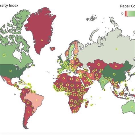 World-map showing variation of linguistic diversity (shown through ...