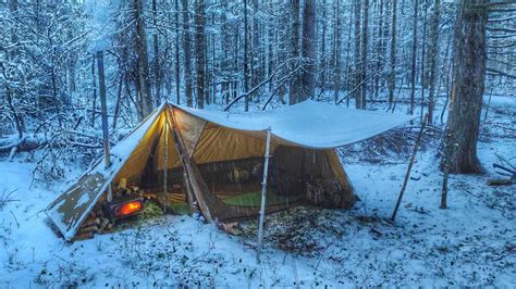 I really like this hot tent camping adventure with nature and snow : r ...