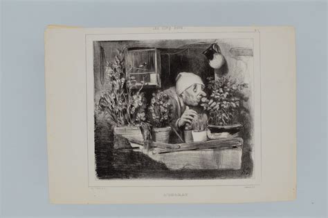 Daumier Lithographie Originale En Noir Et Blanc Les Cinq Sens L