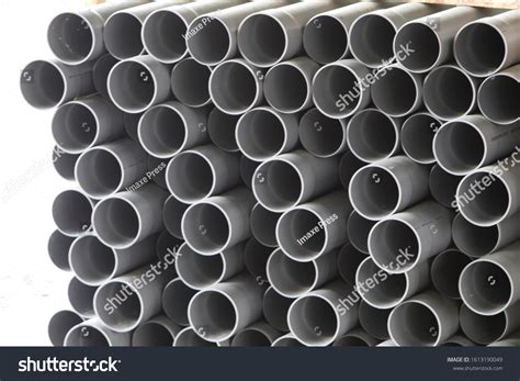 Gray Pvc Tubes Plastic Pipes Stacked Stock Photo 1613190049 Shutterstock