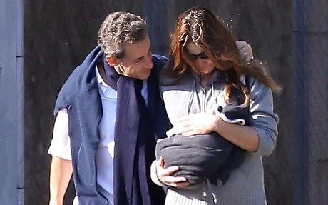 Carla Bruni and Nicolas Sarkozy on stroll with baby Giulia